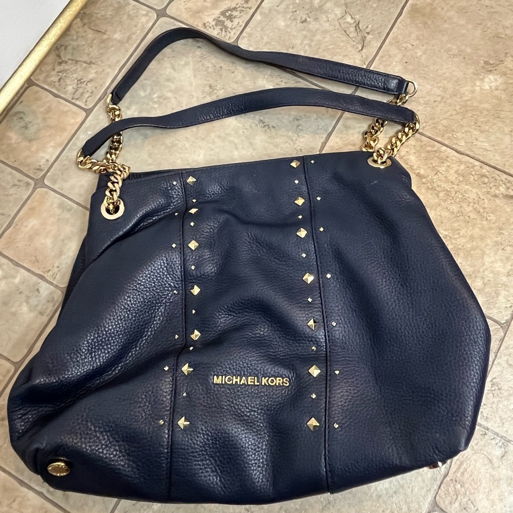 Navy Studded Michael Kors Purse